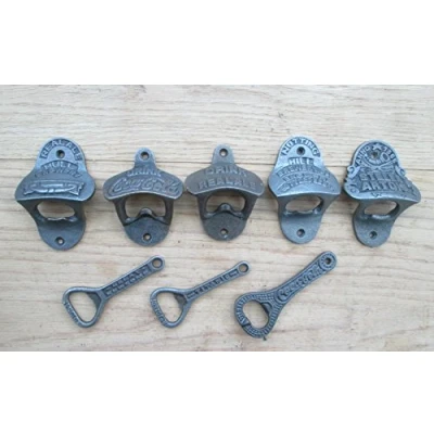 Image of IRONMONGERY WORLD® Cast Iron Vintage Rustic Style Collectable Wall Mounted Beer Bottle Opener Antique (Stella Artois)