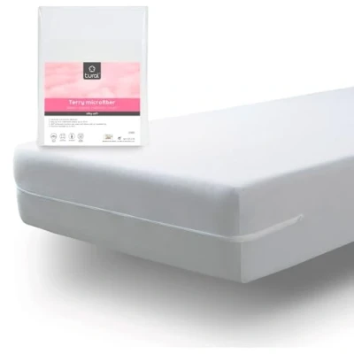 Image of Tural Mattress Encasement (140x190/200 cm) Double Size Silk Touch Zipped White