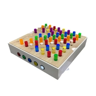 Image of Tabletop Panel with Coloured Rods, Creative Sensory Play Accessory for Sand and Light Tables 64 Assorted Acrylic Rods Colourful Patterns Designs
