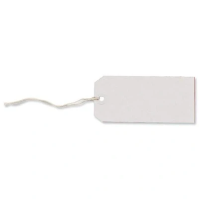 Image of 100 Pack 120 x 60mm White Coloured Strung Tags