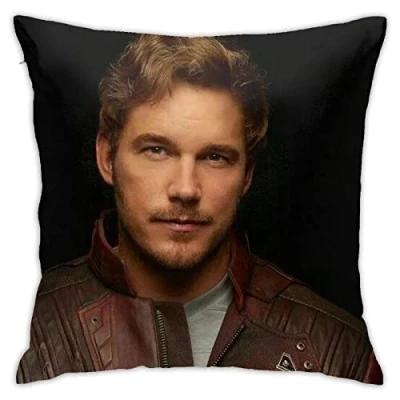 Image of Chris Pratt Pillow Covers Double Sided Plush Cases Dorm Decor for Bedroom Living Room 45cmx45cm