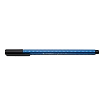 Image of Staedtler Triplus Ball 437 M 9 VE Ballpoint Pen Ergonomic Triangular Shaft Line Width Colour Black Smudge proof Cardboard Case with 10 Pens