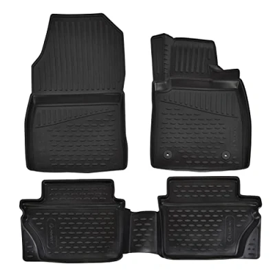 Image of Tailored Rubber Set Heavy Duty Mats Tray for Fiesta mk6 2008 2017