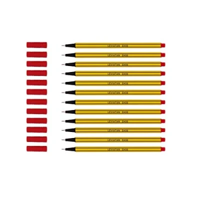 Image of LEVIATAN D400 Fineliner Red 12 Pieces Suitable for Everyday Use, Stationery and School Supplies Line Width Approx. 0.4 mm