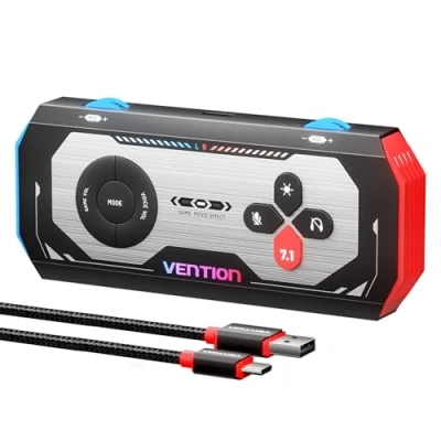 Image of VENTION 7.1 Gaming DAC External USB Sound Card, Virtual Surround Sound, 24bit/192KHz, RGB Light System, Audio Amplifier Compatible with PS5, PS4, Xbox One, Nintendo Switch, PC, Headset