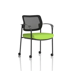 Image of Brunswick Deluxe Mesh Back Black Frame Seat Green With Arms/Castors