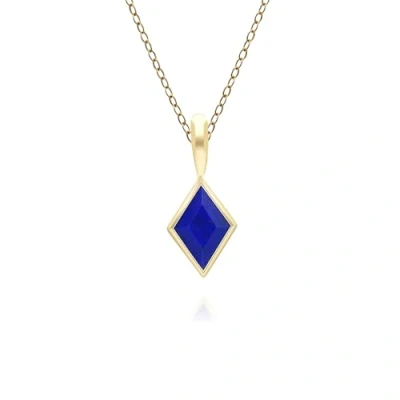 Image of Classic Lapis Lazuli Pendant Necklace in 9ct Yellow Gold