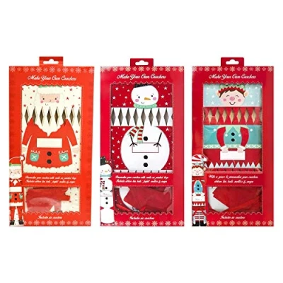 Image of Make Your Own Christmas Crackers 18pcs DIY Kit Children Kids Xmas Santa Elf Snowman Empty