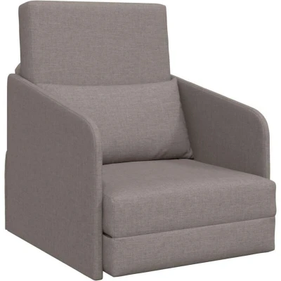 Image of vidaXL Floor Sofa Bed 2 in 1 Taupe 65x80x83 cm Fabric