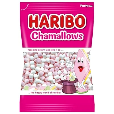 Image of 5 BAGS x HARIBO MINI MARSHMALLOWS 1KG BAG SWEETS PACKS (WHITE &amp; PINK MALLOWS)