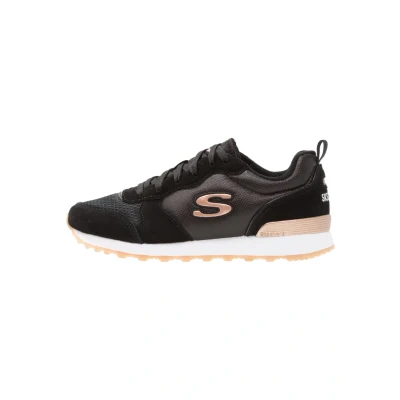 Image of Skechers Trainers, Women&#039;s, Size: 2.5, Black /rose gold Leather and textile