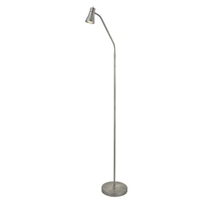 Image of Fusion 1 Light Floor Lamp Satin Silver with Flexi Head, GU10