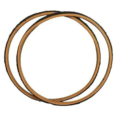 Image of Pair 27 x 1&quot; (25 630) Narrow Road Bike Tyres Gum Wall Semi Slick Tread Pattern New