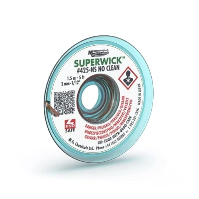 Image of MG Chemicals 425 NS No Clean Super Wick Desoldering Braid, 0.075&quot; Width x 5&#039; Length