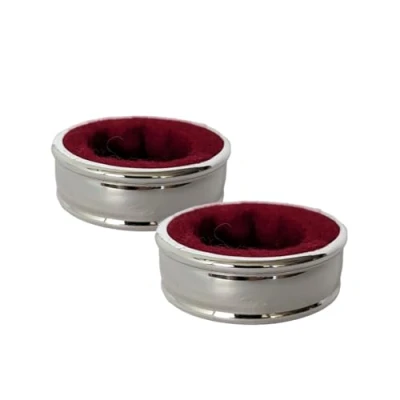 Image of your castle Set of 2 Drip Rings Catcher Diameter 4 cm W 1.5 Elegant Silver Plated for Wine Bottles