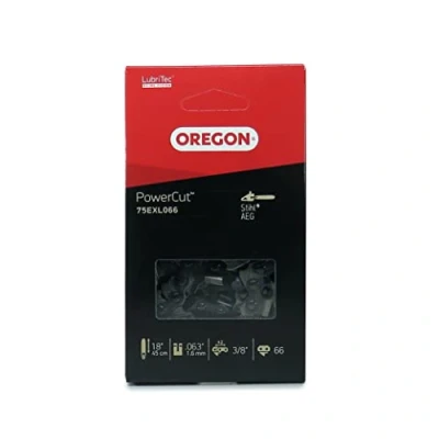 Image of Oregon PowerCut 3/8&quot; Pitch, .063&quot; (1.6 mm) Gauge Full Chisel Chainsaw Chain for 18 Inch Bar 66 Drive Links fits AEG and Stihl (75EXL)