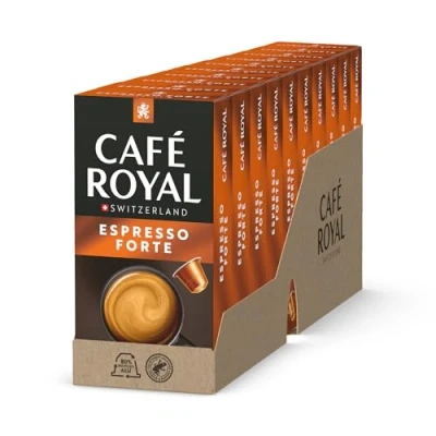 Image of Café Royal Espresso Forte 100 Capsules for Nespresso Coffee Machine 8/10 Intensity UTZ certified Aluminum