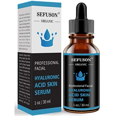 Image of Hyaluronic Acid 5% + Vit E, Best Pure Moisturiser for Face, Anti Ageing &amp; Wrinkle Serum, Fine Lines Sensitive Skin, Improve Age Spots (30 ML)