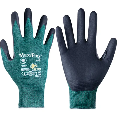 Image of ATG Glove Solutions 34 8743/11 HS Safety Work Cut Resistant Protection MaxiFlex Size 11 / XXL, green/black