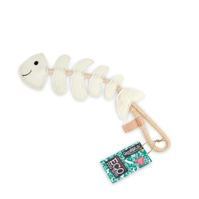 Image of Green &amp; Wilds Eco Friendly Natural Dog Toy Thin Lizzie Fish Suede Jute Sustainable Chew
