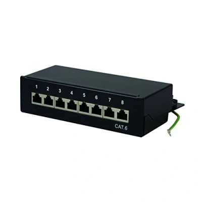 Image of LogiLink Professional Patch Panels, Table/Wall/Desktop, STP (Shielded) black 8 Port