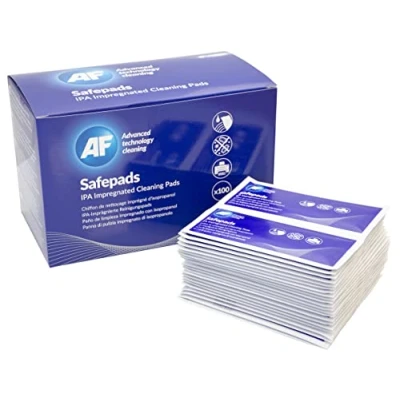 Image of AF Safepads Large Lint Free IPA 99.7% Isopropyl Alcohol Cleaning Wipe Pads (22 x 12cm Each)
