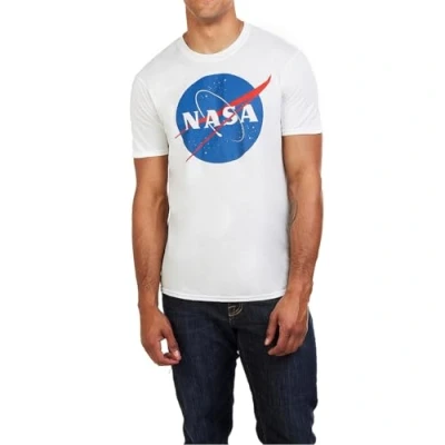 Image of Nasa Men&#039;s Circle Logo T Shirt, White (White White), Large (Size:Large)