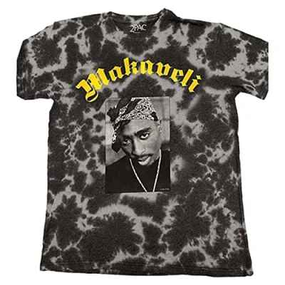 Image of Tupac T Shirt 2PAC Makaveli Logo Official Unisex Acid Wash Grey XXL