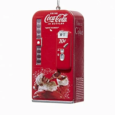 Image of Kurt Adler Coke Santa Vending Machine Vintage Look Holiday Ornament