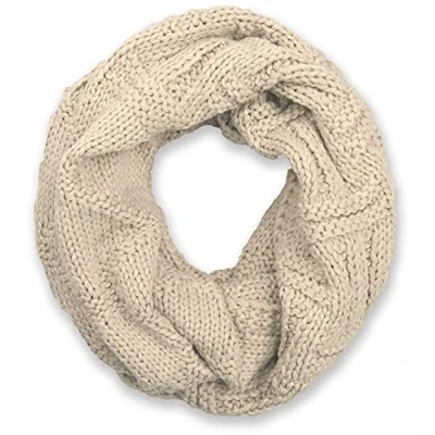 Image of styleBREAKER knit loop scarf with grid and rib pattern, single colour fine snood, winter scarf, unisex 01018155, Colour:Beige