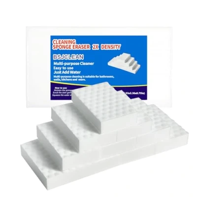 Image of Magic Cleaning Sponges Eraser,2X Longer Lasting Extra Durable Melamine Sponge Foam Pads for Kitchen Bathroom Wall Cleaner (3.93x2.36x0.79in,10 Pcs)