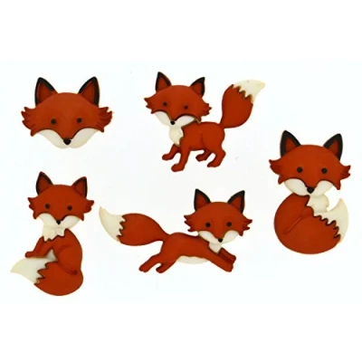 Image of Dress it Up Button Out Foxed 19 x 13 27 16 mm 5 pcs. Multicolour, Multi Colour, 10 8 1 cm