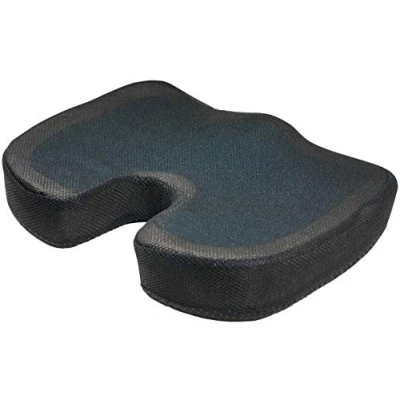 Image of Aidapt Deluxe Coccyx Wedge Memory Foam Cushion Seat with Gel Cooling Layer for Posture Back Support use on Office Chair, Travel Seats, Car Wheelchair, Sciatica Lower Pain Relief Aid