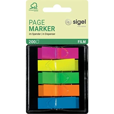 Image of SIGEL HN489 Index Page Marker, Film, strip size:12x45 mm, 200 strips, 5 colours