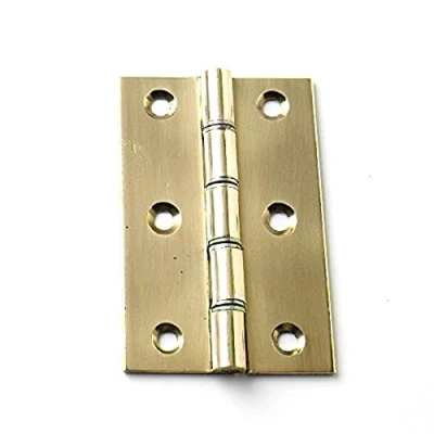 Image of Merriway BH02209 Double Steel Washered Hinge, 75mm (3 inch) Polished Brass, Pack of 2