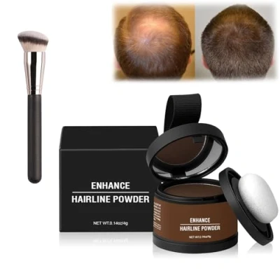 Image of Waverloo Magic Root Cover Up Blonde, Enhance Hairline Powder, Shadow Touch Powder Color, Water &amp; Sweat Resistant Instantly Conceals (01 Ash Brown, 1PC)