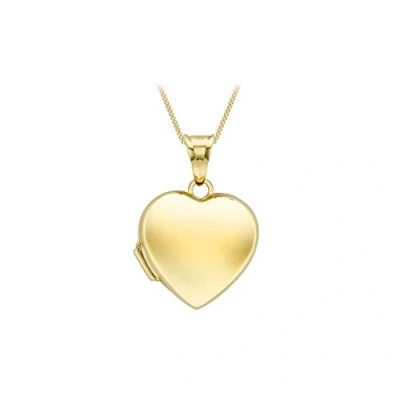 Image of Carissima Gold Women&#039;s 9ct Yellow 15.5mm x 22.5mm Polished Heart Locket on 25 Diamond Cut Curb Chain 46cm/18&quot;