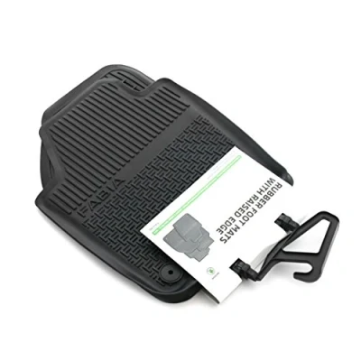 Image of Skoda rubber floor mats, 2 x front original Fabia all weather 6V1061551, black