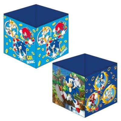 Image of GAMER Officially Licensed Storage Boxes 2 pack Foldable Cubes Design Perfect For Organising Children&#039;s Room, Kids Playroom (Sonic Speed Design)