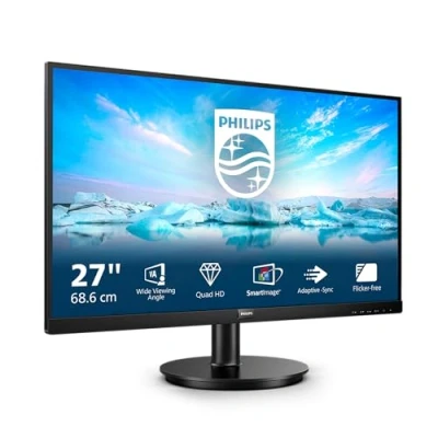 Image of PHILIPS 275V8LA 27 Inch QHD Monitor, VA, 4ms, 75Hz, Adaptive Sync, Low Blue Mode, Flicker Free, Speakers, Vesa 100, Tilt (2560 x 1440 @ 250 cd/m², HDMI 1.4 / DP 1.2)