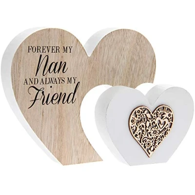 Image of The Leonardo Collection LP43427 Plaque Double Heart Nan Sentiments 1 Piece 22x3x16 cm Accessory, Multicolored