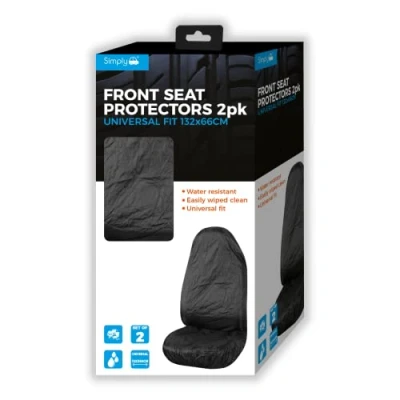 Image of Simply RSBP01 Set of 2 Standard Universal Seat Protector Easy to Install Water Resistant Black