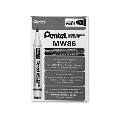 Image of Pentel 4.5mm Chisel Tip White Board Marker Black