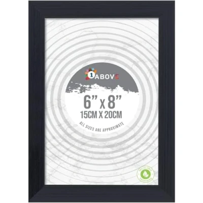 Image of 6 X 8 Black Ribbed Design Freestanding Wall Mount Picture Photo Frame