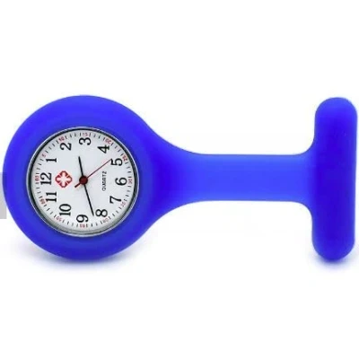Image of Nurse Watch Brooch Silicone with Clip Pocket Fob Hanging for Doctor (Blue)