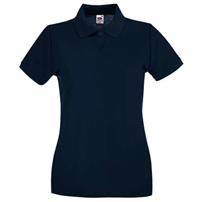 Image of Fruit of the Loom Women&#039;s Polo Shirt blue dark X Large