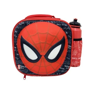 Image of Fashion Junction Spiderman Insulated 3D Lunch Bag with Drink Bottle
