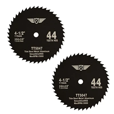 Image of 2 x Topstools CS11544T 115mm 44T 9.5mm Bore HSS Saw Blades Compatible with Worx WorxSaw XL WX427 WX429 WX437 WX439 WX531 400W 700W