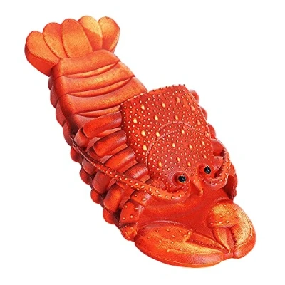 Image of NA Lobster Flip Flops Funny Sandals Slippers Unisex Shoes Pool Party Fish for Women Men &amp; Child, red, 10/10.5 UK