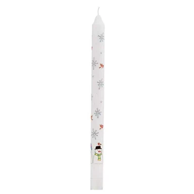 Image of Traditional Countdown To Christmas Advent Dinner Candle Snowman And Snowflake Design